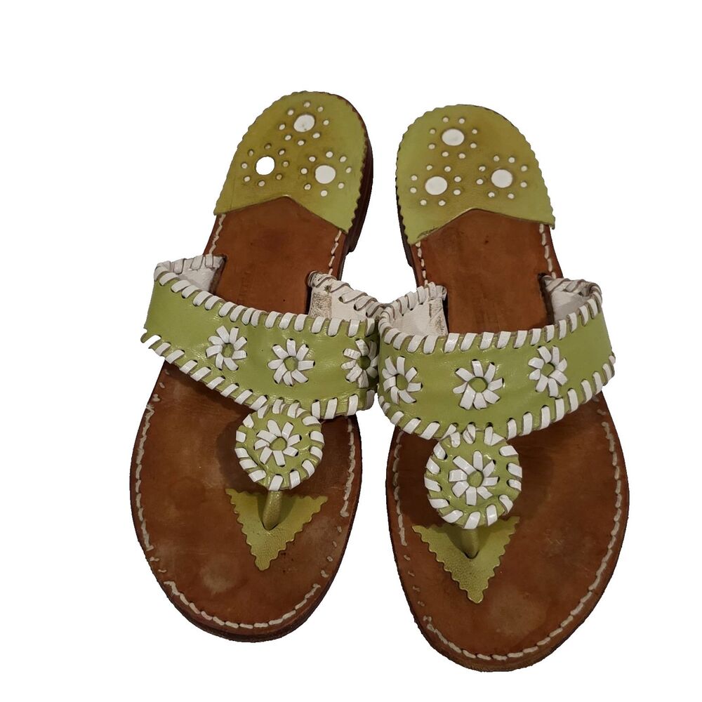 Jack Rogers thong sandals Green sz 7
